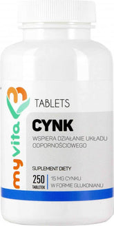 Cink Cink-glükonát 250 tabletta MYVITA
